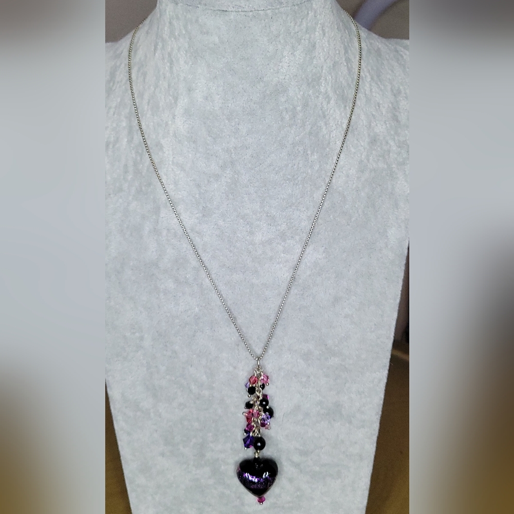 Sterling Silver Swarovski Crystal Heart Necklace